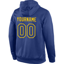 Load image into Gallery viewer, Custom Stitched Royal Royal-Gold Sports Pullover Sweatshirt Hoodie
