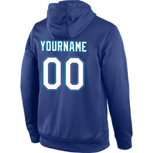 Загрузить изображение в средство просмотра галереи, Custom Stitched Royal White-Teal Sports Pullover Sweatshirt Hoodie

