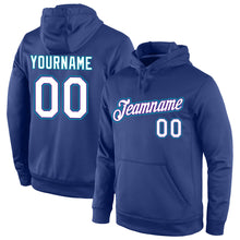 Загрузить изображение в средство просмотра галереи, Custom Stitched Royal White-Teal Sports Pullover Sweatshirt Hoodie
