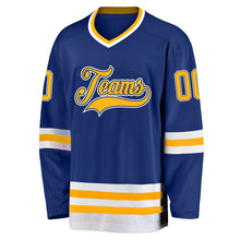 Laden Sie das Bild in den Galerie-Viewer, Custom Royal Gold-White Hockey Jersey
