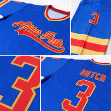 Laden Sie das Bild in den Galerie-Viewer, Custom Royal Red-Gold Hockey Jersey
