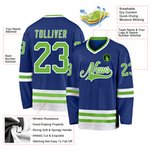 Load image into Gallery viewer, Custom Royal Neon Green-White Hockey Jersey
