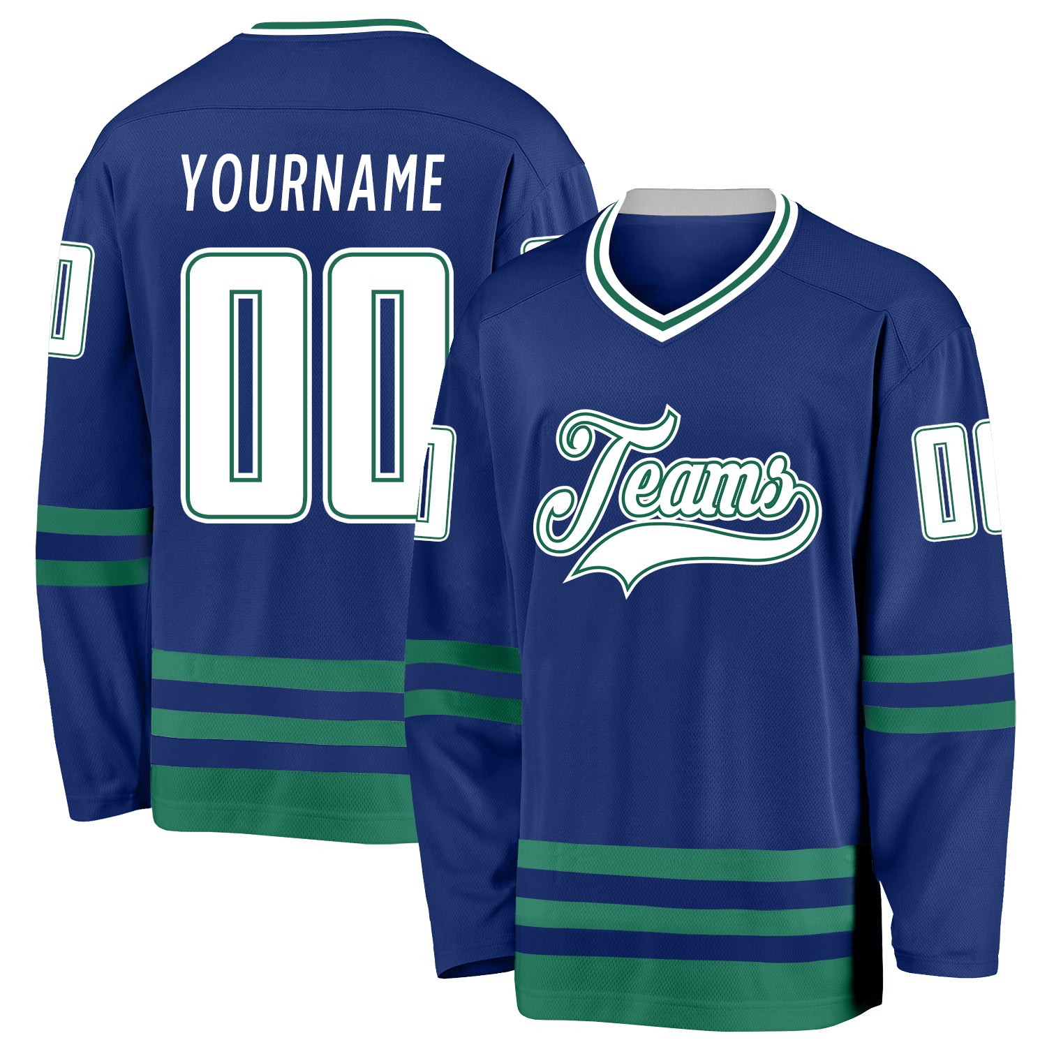 Cheap Custom Kelly Green Royal-White Hockey Jersey Free Shipping –  CustomJerseysPro