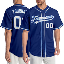 Laden Sie das Bild in den Galerie-Viewer, Custom Royal White-Light Blue Authentic Baseball Jersey
