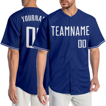 Custom Royal White Authentic Baseball Jersey