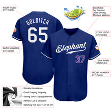 Load image into Gallery viewer, Custom Royal White-Purple Authentic Baseball Jersey
