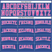Load image into Gallery viewer, Custom Royal Pink-White Authentic Throwback Basketball Jersey
