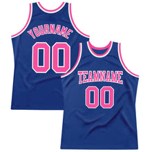 Laden Sie das Bild in den Galerie-Viewer, Custom Royal Pink-White Authentic Throwback Basketball Jersey
