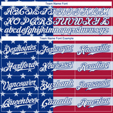 Charger l&#39;image dans la galerie, Custom Royal White-Red American Flag Fashion Authentic Baseball Jersey
