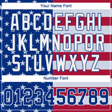 Charger l&#39;image dans la galerie, Custom Royal White-Red American Flag Fashion Authentic Baseball Jersey
