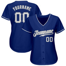 Laden Sie das Bild in den Galerie-Viewer, Custom Royal White-Gray Authentic Baseball Jersey
