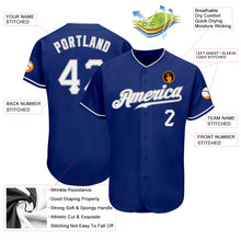 Laden Sie das Bild in den Galerie-Viewer, Custom Royal White-Gray Authentic Baseball Jersey
