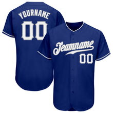 Laden Sie das Bild in den Galerie-Viewer, Custom Royal White-Gray Authentic Baseball Jersey
