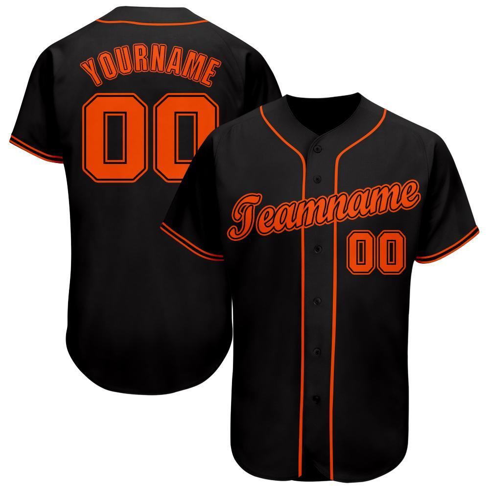 Custom Black Orange Baseball Jersey