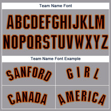 Load image into Gallery viewer, Custom Gray Black-Orange Baseball Jersey
