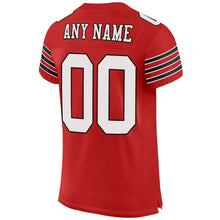 Load image into Gallery viewer, Custom Scarlet White-Black Mesh Authentic Football Jersey
