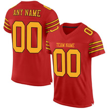 Load image into Gallery viewer, Custom Scarlet Gold-Black Mesh Authentic Football Jersey
