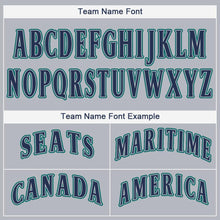 Load image into Gallery viewer, Custom Gray Navy-Teal Baseball Jersey
