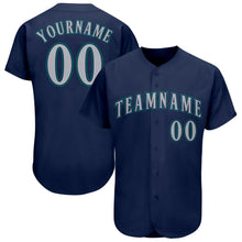 Load image into Gallery viewer, Custom Navy Gray-Teal Baseball Jersey
