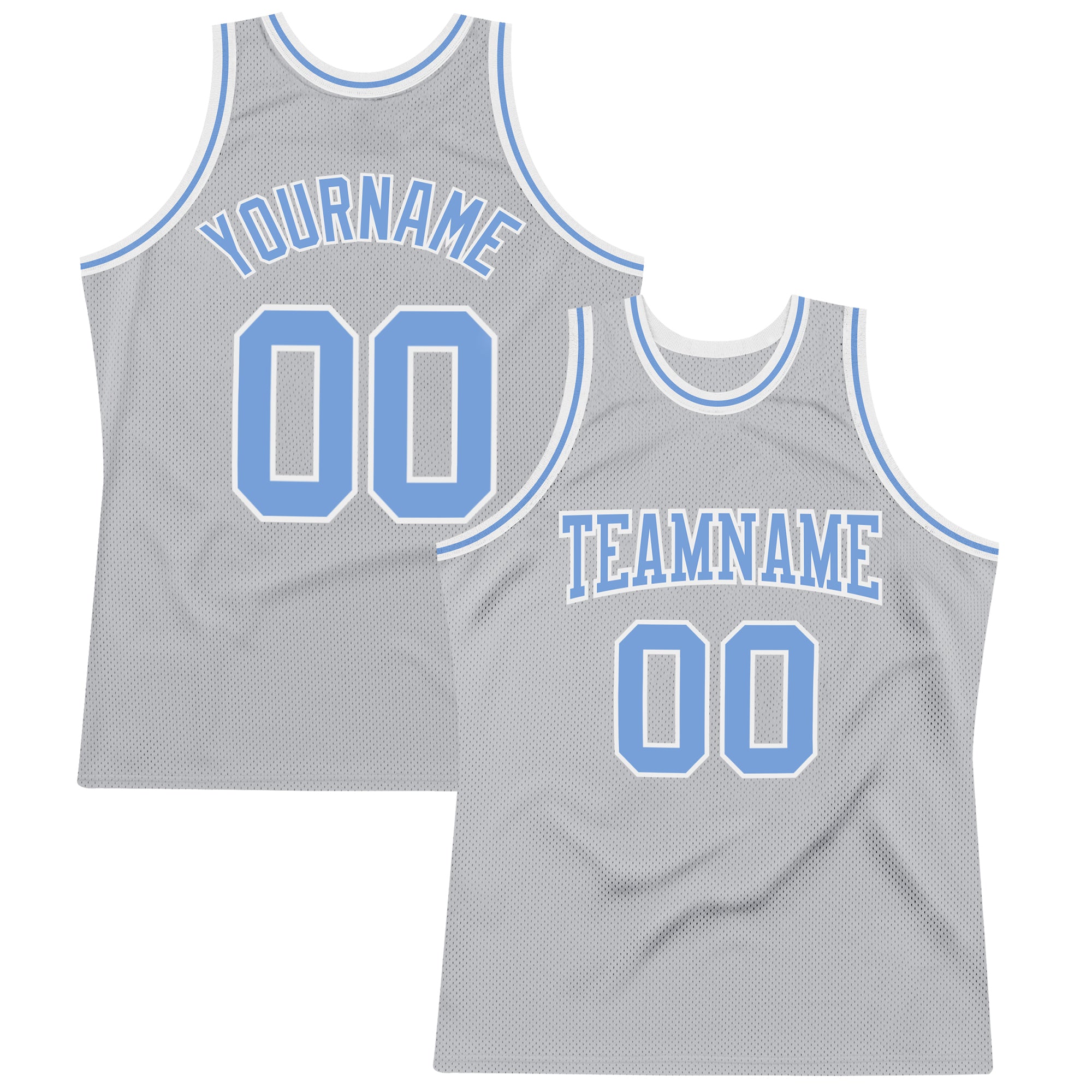 Cheap Custom Gray Light Blue-White Authentic Throwback Basketball Jersey  Free Shipping – CustomJerseysPro