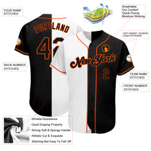 Load image into Gallery viewer, Custom White-Black Orange Authentic Split Fashion Baseball Jersey
