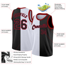 Load image into Gallery viewer, Custom White Black-Red Authentic Split Fashion Basketball Jersey
