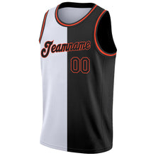 Laden Sie das Bild in den Galerie-Viewer, Custom White Black-Orange Authentic Split Fashion Basketball Jersey
