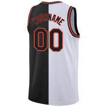 Load image into Gallery viewer, Custom White Black-Orange Authentic Split Fashion Basketball Jersey
