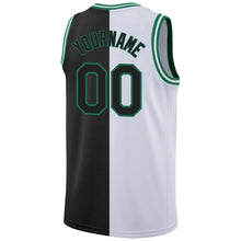 Load image into Gallery viewer, Custom White Black-Kelly Green Authentic Split Fashion Basketball Jersey
