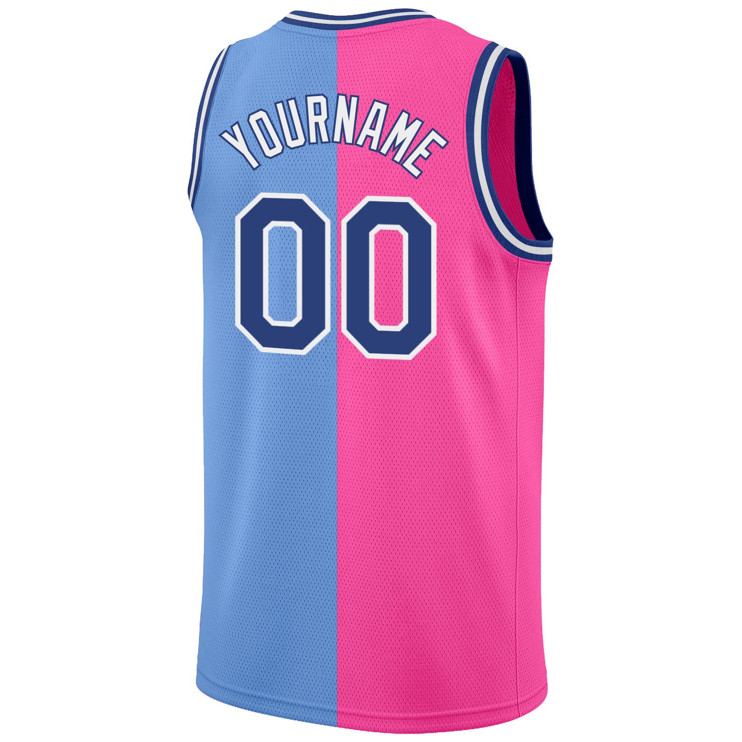 Cheap Custom Light Blue Royal-Pink Authentic Split Fashion Basketball Jersey  Free Shipping – CustomJerseysPro
