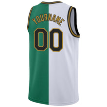 Load image into Gallery viewer, Custom Kelly Green Black-White Authentic Split Fashion Basketball Jersey

