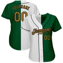 Load image into Gallery viewer, Custom White Old Gold-Black Authentic Split Fashion Baseball Jersey
