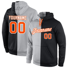 Загрузить изображение в средство просмотра галереи, Custom Stitched Gray Orange-Black Split Fashion Sports Pullover Sweatshirt Hoodie

