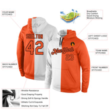 Загрузить изображение в средство просмотра галереи, Custom Stitched White Orange-Black Split Fashion Sports Pullover Sweatshirt Hoodie
