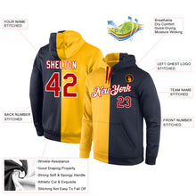 Load image into Gallery viewer, Custom Stitched Gold Red-Navy Split Fashion Sports Pullover Sweatshirt Hoodie
