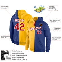 Laden Sie das Bild in den Galerie-Viewer, Custom Stitched Gold Red-Royal Split Fashion Sports Pullover Sweatshirt Hoodie
