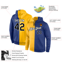 Load image into Gallery viewer, Custom Stitched Gold Black-Royal Split Fashion Sports Pullover Sweatshirt Hoodie

