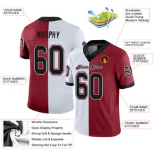 Load image into Gallery viewer, Custom Cardinal Black-White Mesh Split Fashion Football Jersey
