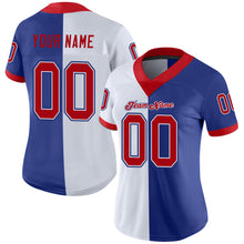 Load image into Gallery viewer, Custom Royal Red-White Mesh Split Fashion Football Jersey
