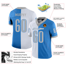 Load image into Gallery viewer, Custom Powder Blue Gray-White Mesh Split Fashion Football Jersey
