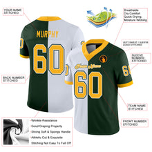 Load image into Gallery viewer, Custom Green Gold-White Mesh Split Fashion Football Jersey
