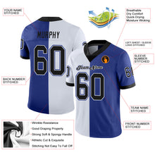Load image into Gallery viewer, Custom Royal Black-White Mesh Split Fashion Football Jersey
