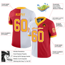 Load image into Gallery viewer, Custom Scarlet Gold-White Mesh Split Fashion Football Jersey
