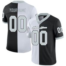 Load image into Gallery viewer, Custom Black Silver-White Mesh Split Fashion Football Jersey
