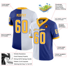 Load image into Gallery viewer, Custom Royal Gold-White Mesh Split Fashion Football Jersey
