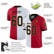 Laden Sie das Bild in den Galerie-Viewer, Custom Red Black-White Mesh Split Fashion Football Jersey
