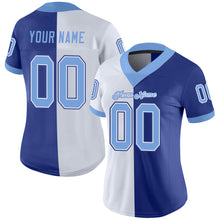 Load image into Gallery viewer, Custom Royal Light Blue-White Mesh Split Fashion Football Jersey
