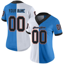 Load image into Gallery viewer, Custom Powder Blue Black-White Mesh Split Fashion Football Jersey
