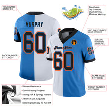 Load image into Gallery viewer, Custom Powder Blue Black-White Mesh Split Fashion Football Jersey
