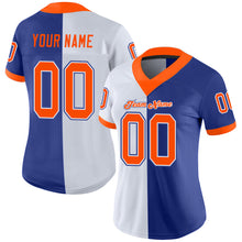 Load image into Gallery viewer, Custom Royal Orange-White Mesh Split Fashion Football Jersey
